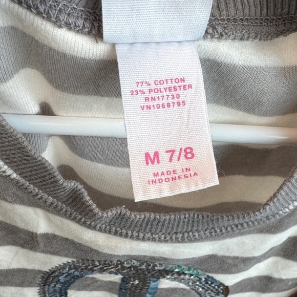 Circo Striped Gray and White velour Dress with Sequin Peace Sign - Picture 5 of 6